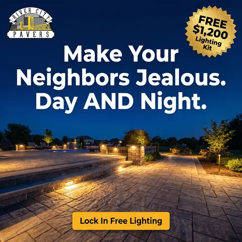 Pavers ad: Free lighting kit with a paver install